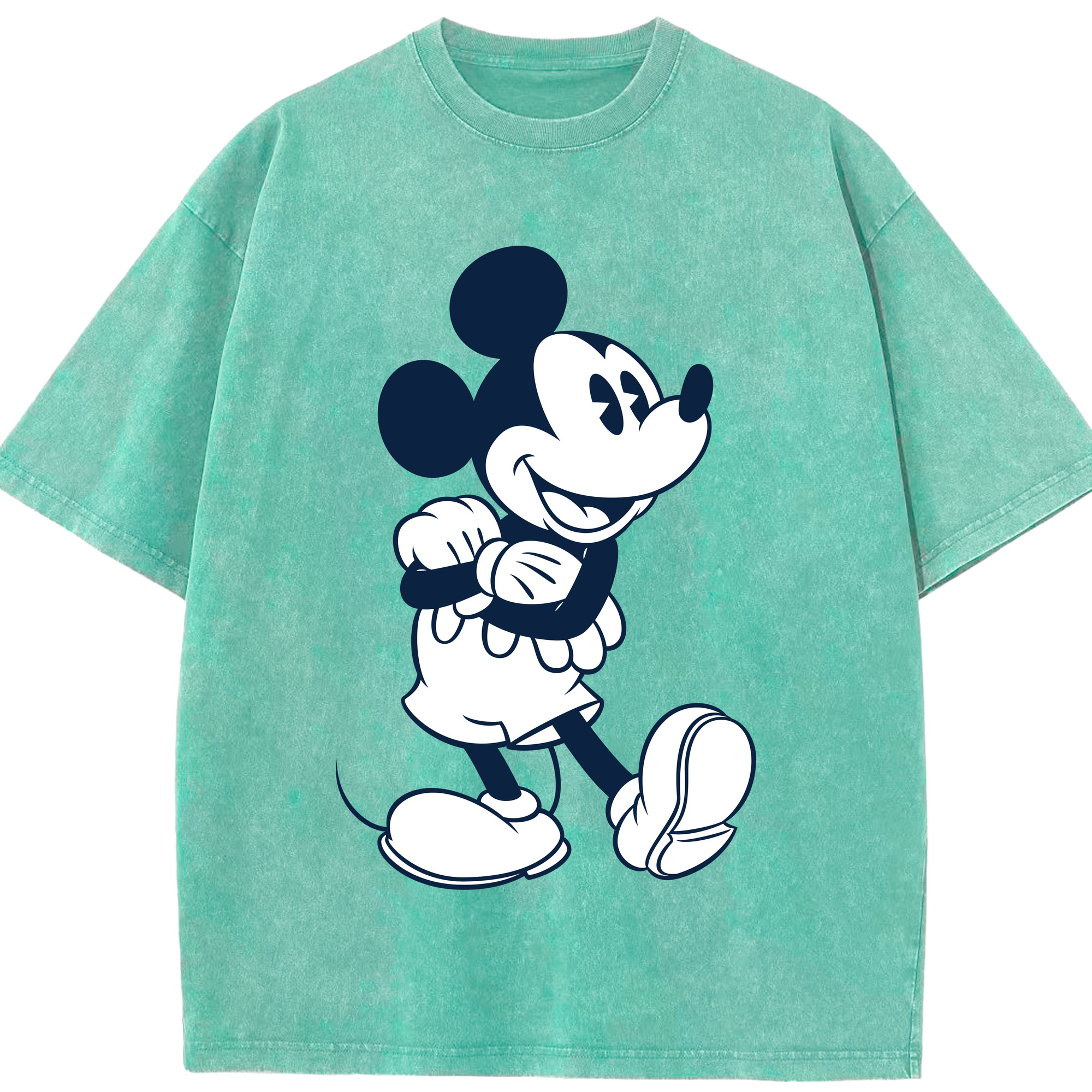 （画像用） ミッキーマウス Mickey Mouse 綿100% ヴィンテージ風 半袖Tシャツ（フロントプリント）